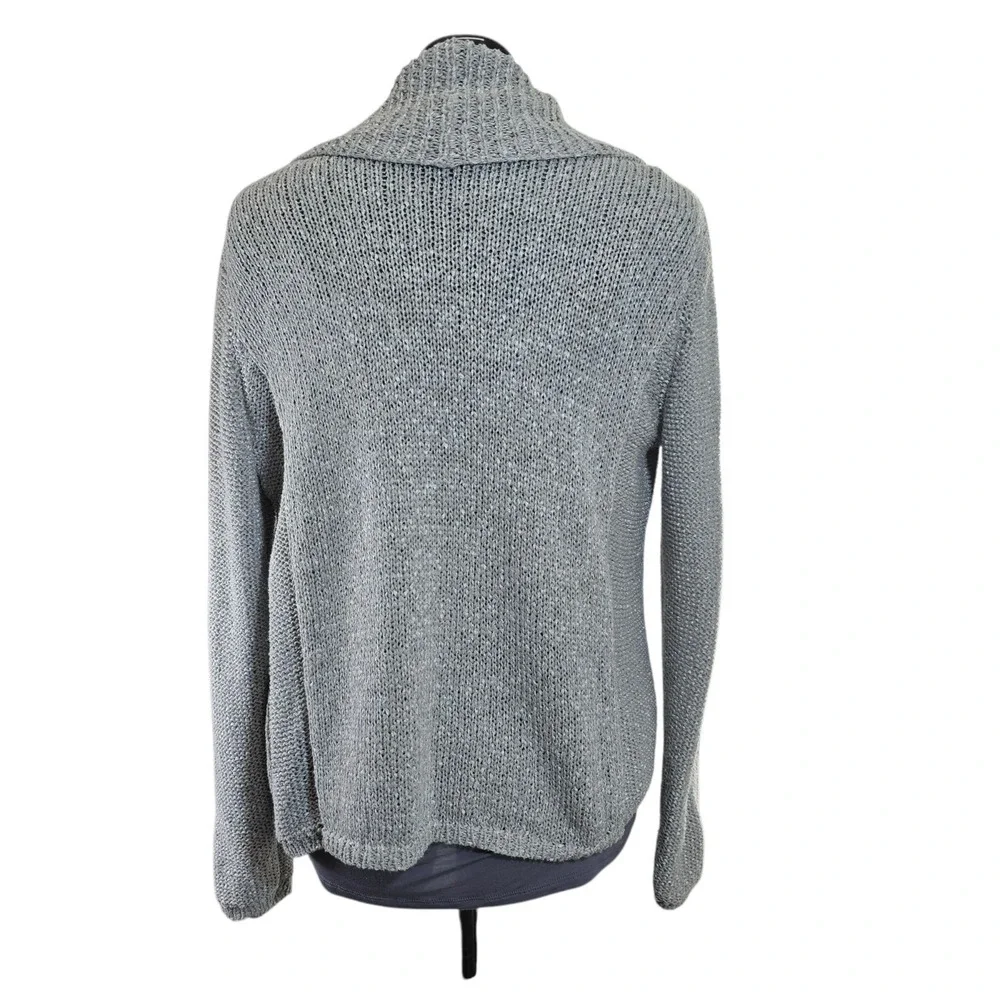 CHICOS Womens Knit Open CARDIGAN Long Sleeve Gray Size‎ 2 (L/12)